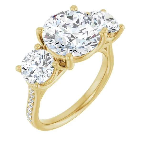 Accented Three-Stone Engagement Ring