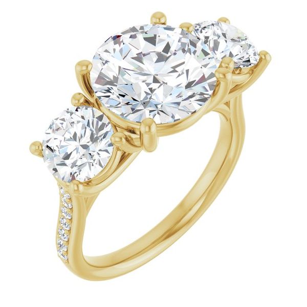 Accented Three-Stone Engagement Ring