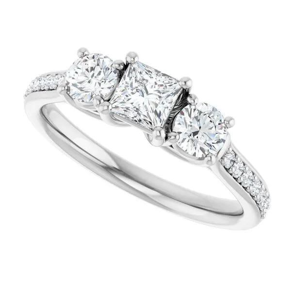 Three-Stone Engagement Ring Image 5 Raleigh Diamond Fine Jewelry Raleigh, NC