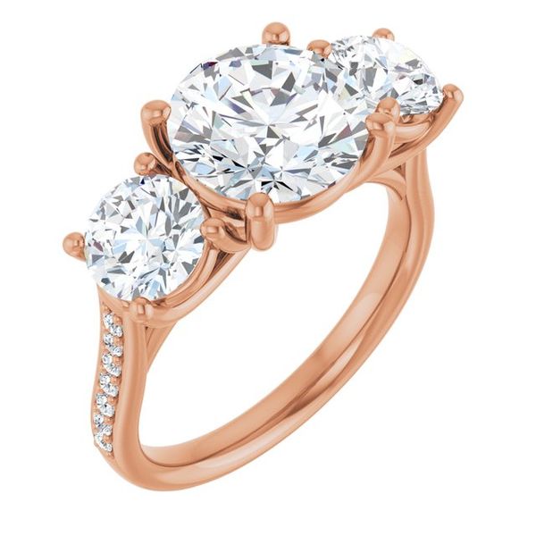 Accented Three-Stone Engagement Ring