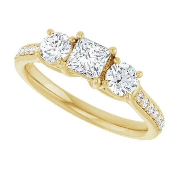 Three-Stone Engagement Ring Image 5 Raleigh Diamond Fine Jewelry Raleigh, NC