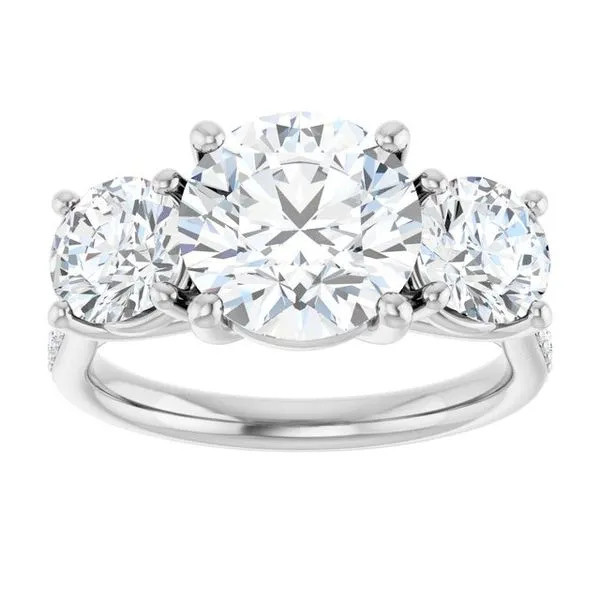Three-Stone Engagement Ring Image 3 Raleigh Diamond Fine Jewelry Raleigh, NC