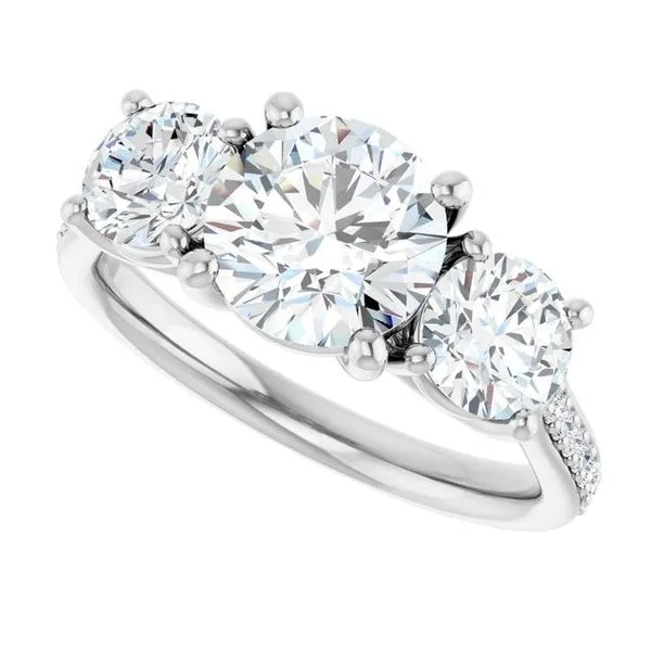 Three-Stone Engagement Ring Image 5 Raleigh Diamond Fine Jewelry Raleigh, NC