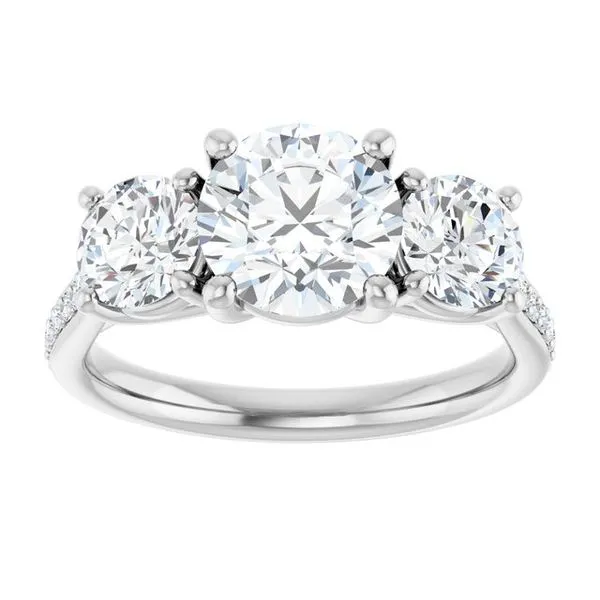 Three-Stone Engagement Ring Image 3 Raleigh Diamond Fine Jewelry Raleigh, NC