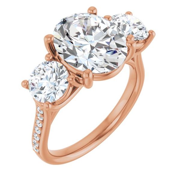 Accented Three-Stone Engagement Ring