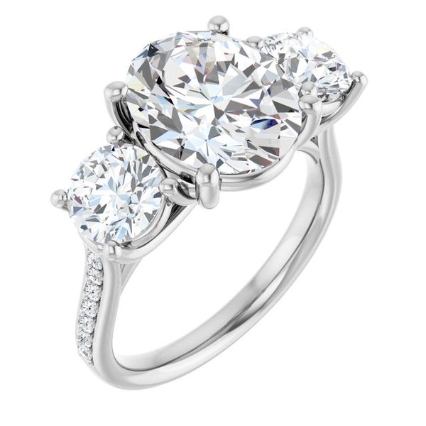 Accented Three-Stone Engagement Ring