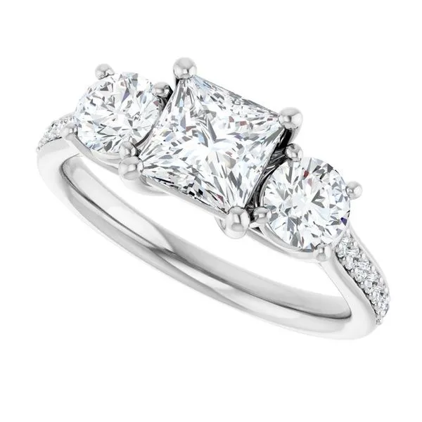 Three-Stone Engagement Ring Image 5 Raleigh Diamond Fine Jewelry Raleigh, NC