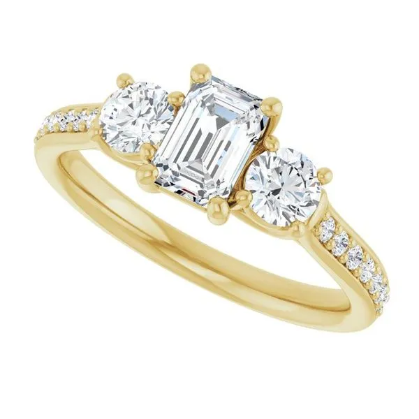 Three-Stone Engagement Ring Image 5 Raleigh Diamond Fine Jewelry Raleigh, NC