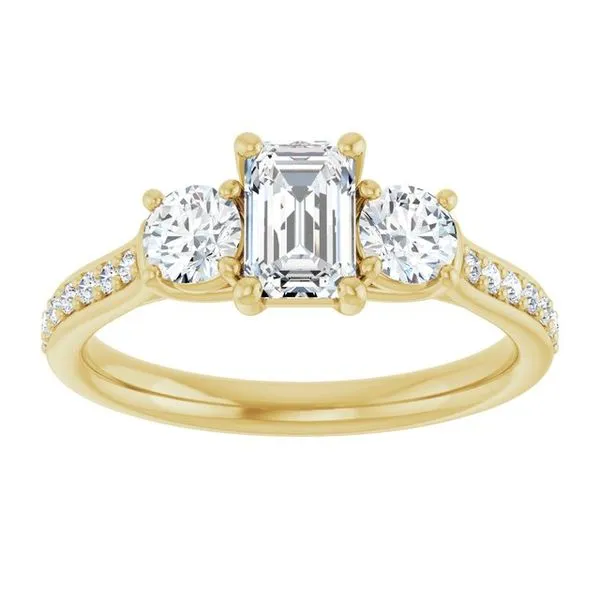 Three-Stone Engagement Ring Image 3 Raleigh Diamond Fine Jewelry Raleigh, NC
