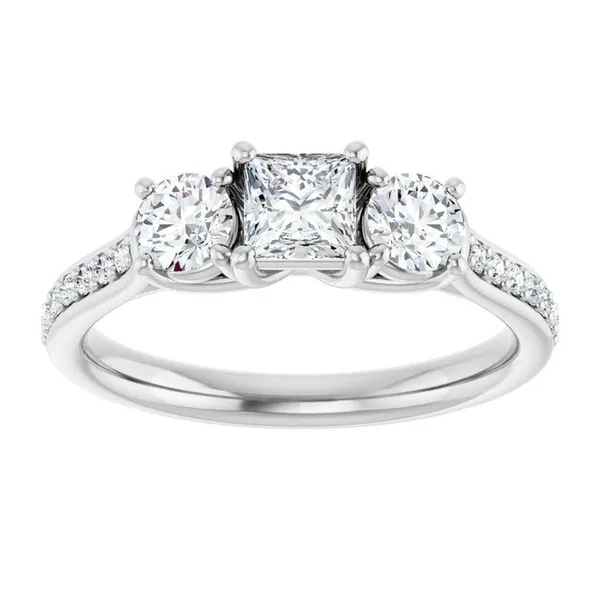 Three-Stone Engagement Ring Image 3 Raleigh Diamond Fine Jewelry Raleigh, NC