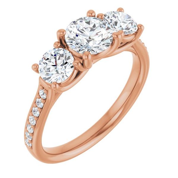 Accented Three-Stone Engagement Ring