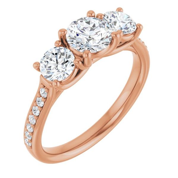 Accented Three-Stone Engagement Ring
