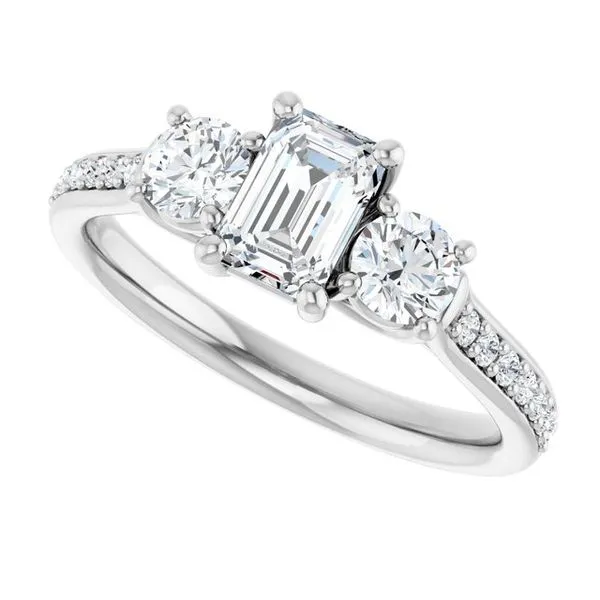 Three-Stone Engagement Ring Image 5 Raleigh Diamond Fine Jewelry Raleigh, NC