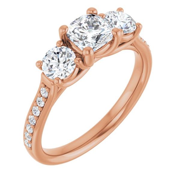 Accented Three-Stone Engagement Ring