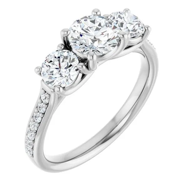 Three-Stone Engagement Ring Raleigh Diamond Fine Jewelry Raleigh, NC