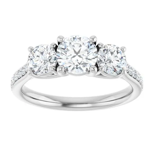 Three-Stone Engagement Ring Image 3 Raleigh Diamond Fine Jewelry Raleigh, NC