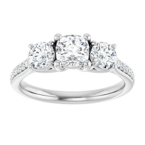 Three-Stone Engagement Ring Image 3 Raleigh Diamond Fine Jewelry Raleigh, NC