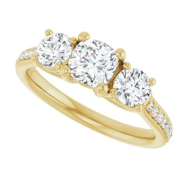 Three-Stone Engagement Ring Image 5 Raleigh Diamond Fine Jewelry Raleigh, NC