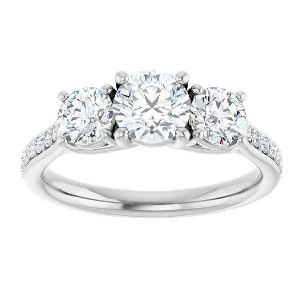 Three-Stone Engagement Ring Image 3 Raleigh Diamond Fine Jewelry Raleigh, NC