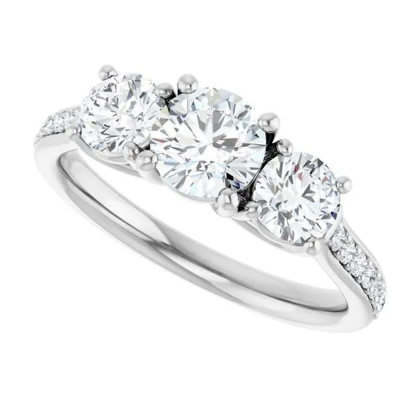 Three-Stone Engagement Ring Image 5 Raleigh Diamond Fine Jewelry Raleigh, NC