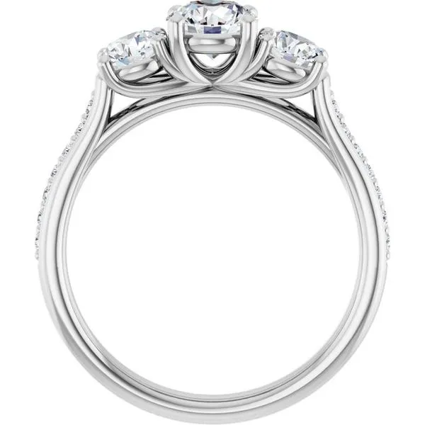 Three-Stone Engagement Ring Image 2 Raleigh Diamond Fine Jewelry Raleigh, NC