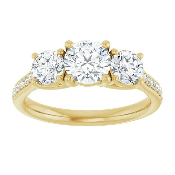Three-Stone Engagement Ring Image 3 Raleigh Diamond Fine Jewelry Raleigh, NC