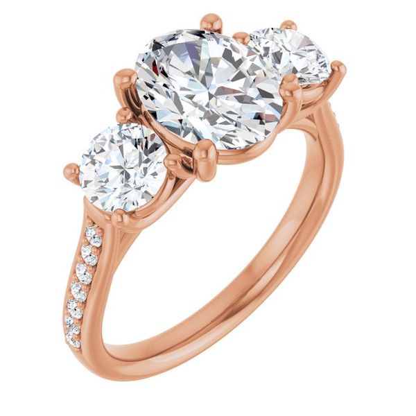Accented Three-Stone Engagement Ring