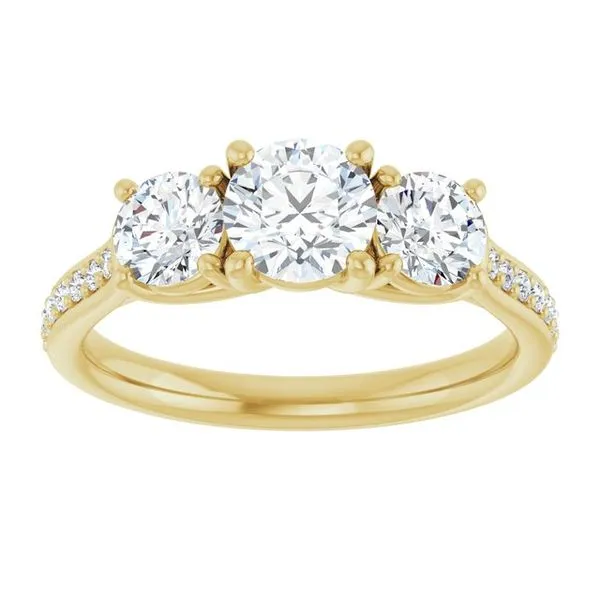 Three-Stone Engagement Ring Image 3 Raleigh Diamond Fine Jewelry Raleigh, NC
