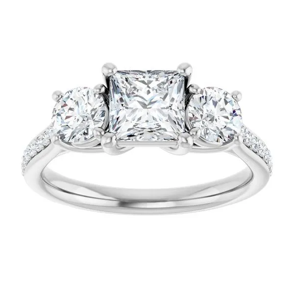 Three-Stone Engagement Ring Image 3 Raleigh Diamond Fine Jewelry Raleigh, NC