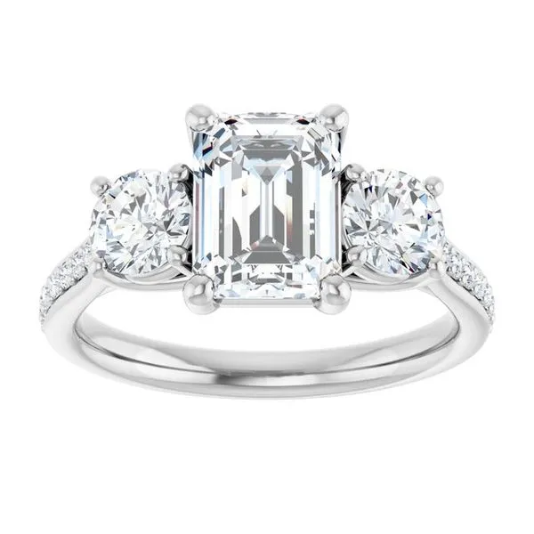 Three-Stone Engagement Ring Image 3 Raleigh Diamond Fine Jewelry Raleigh, NC