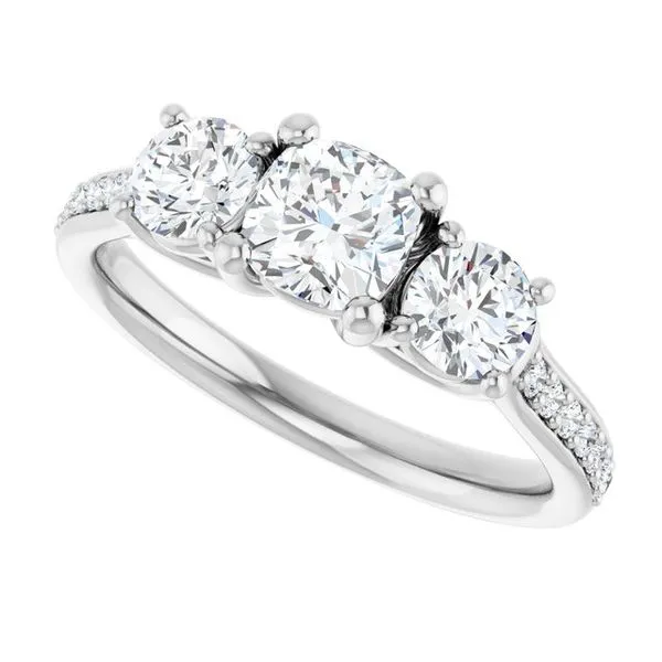 Three-Stone Engagement Ring Image 5 Raleigh Diamond Fine Jewelry Raleigh, NC