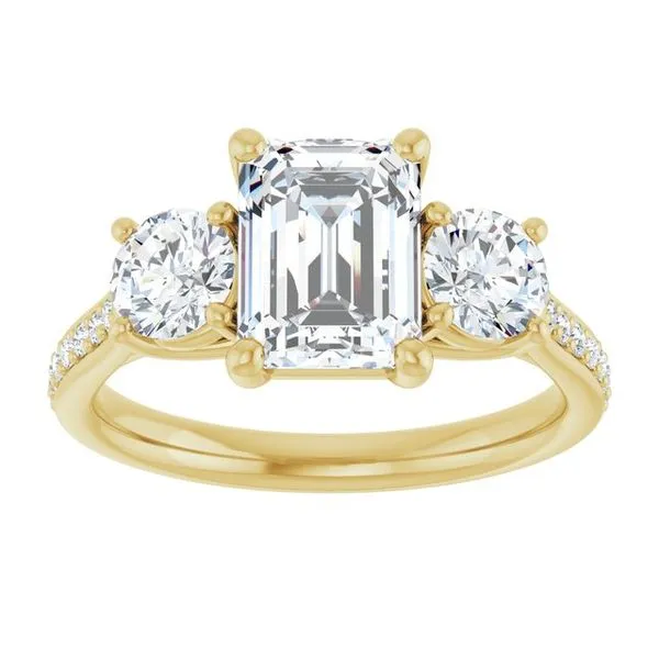Three-Stone Engagement Ring Image 3 Raleigh Diamond Fine Jewelry Raleigh, NC