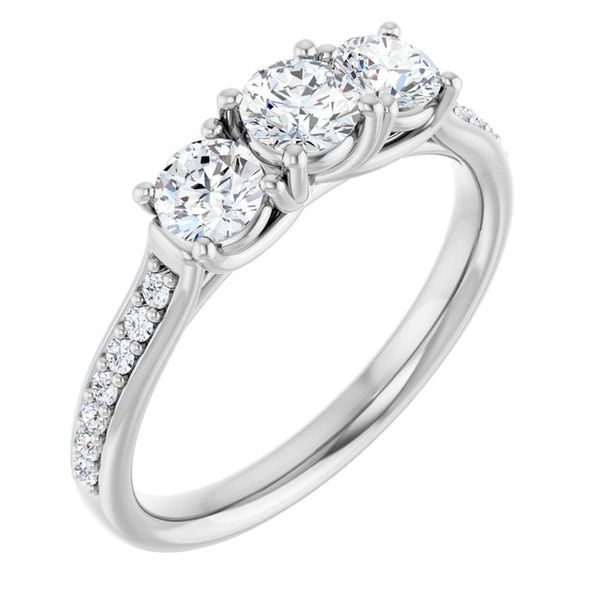 Accented Three-Stone Engagement Ring