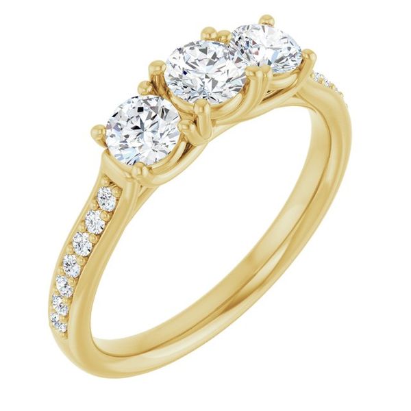 Accented Three-Stone Engagement Ring