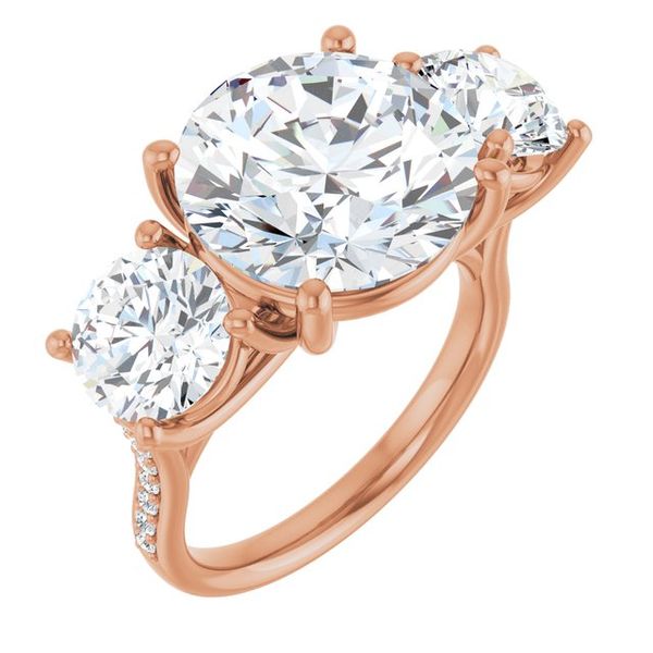 Accented Three-Stone Engagement Ring