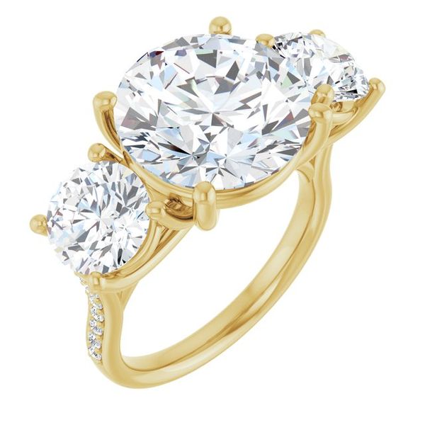Accented Three-Stone Engagement Ring