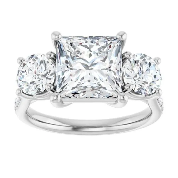 Three-Stone Engagement Ring Image 3 Raleigh Diamond Fine Jewelry Raleigh, NC