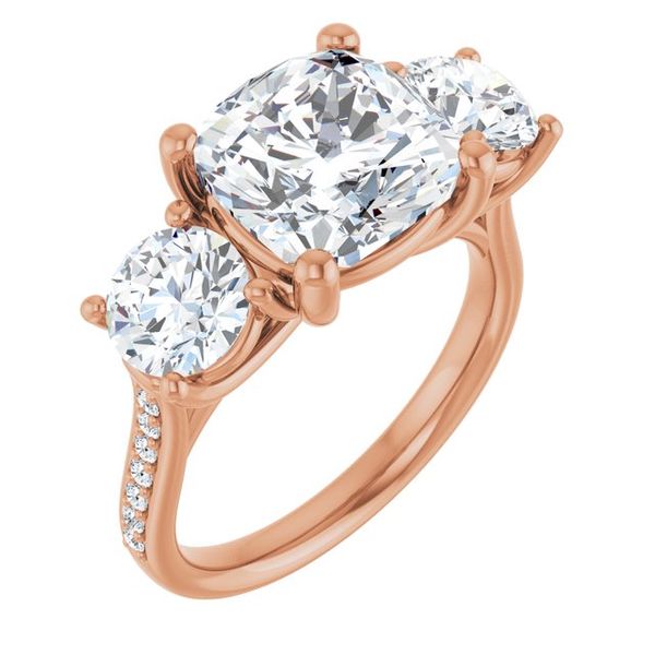 Accented Three-Stone Engagement Ring