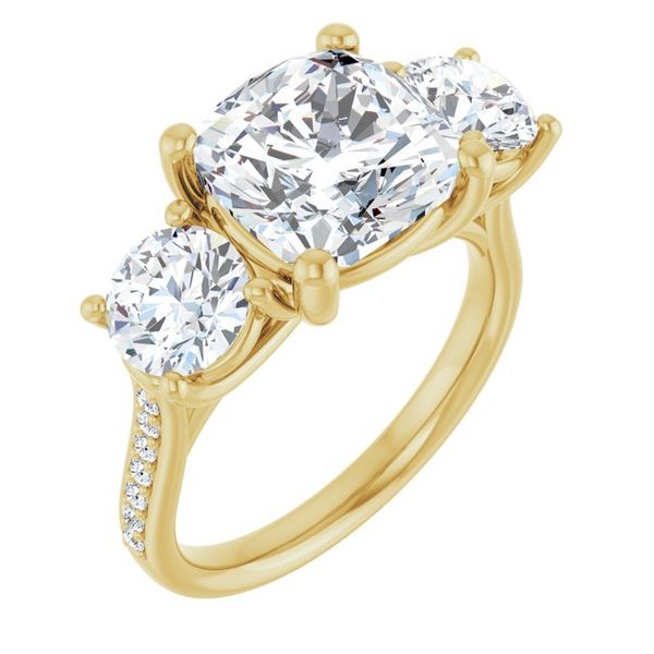 Accented Three-Stone Engagement Ring
