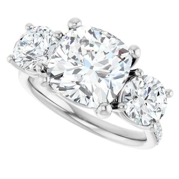 Three-Stone Engagement Ring Image 5 Raleigh Diamond Fine Jewelry Raleigh, NC