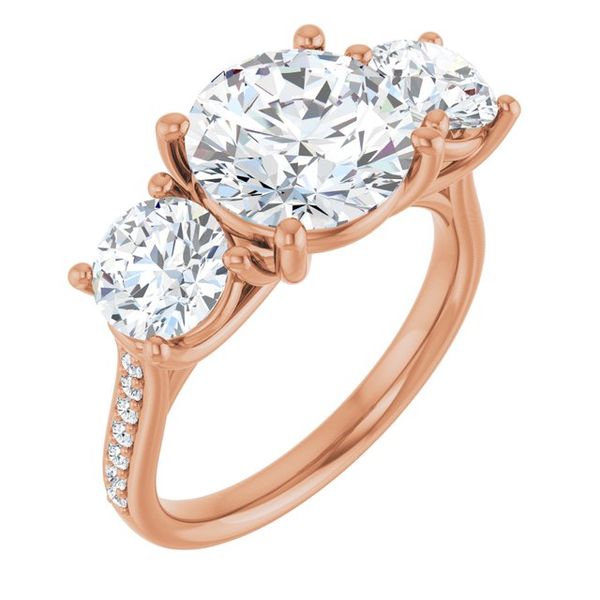 Accented Three-Stone Engagement Ring