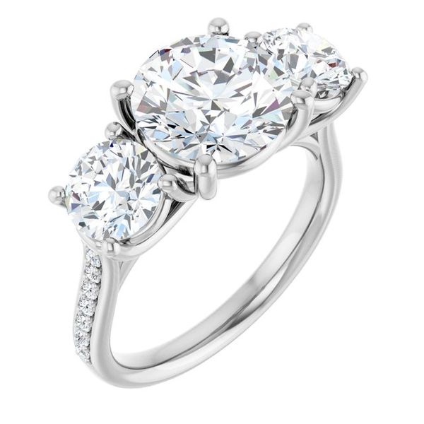 Accented Three-Stone Engagement Ring