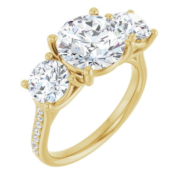 Accented Three-Stone Engagement Ring