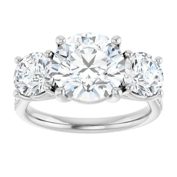 Three-Stone Engagement Ring Image 3 Raleigh Diamond Fine Jewelry Raleigh, NC
