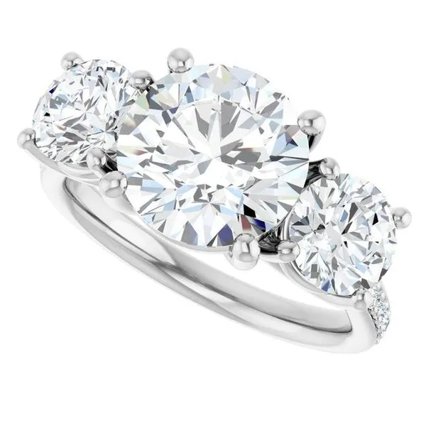 Three-Stone Engagement Ring Image 5 Raleigh Diamond Fine Jewelry Raleigh, NC