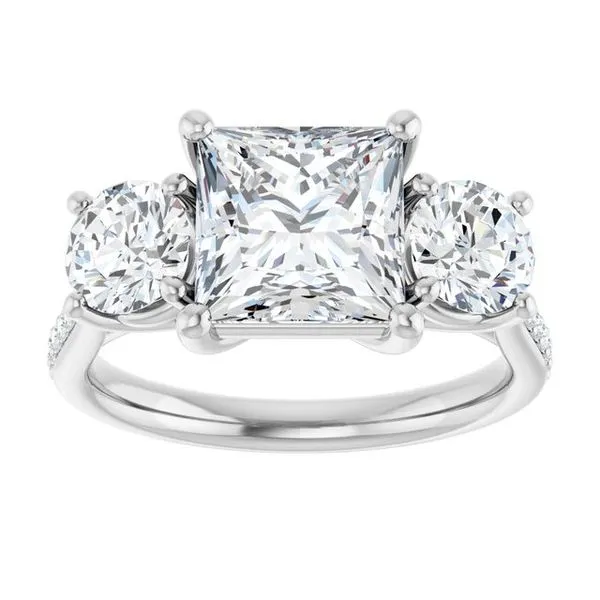 Three-Stone Engagement Ring Image 3 Raleigh Diamond Fine Jewelry Raleigh, NC