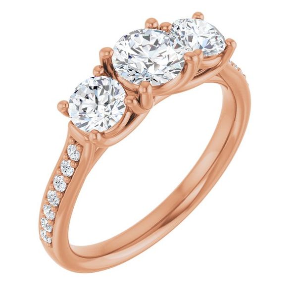 Accented Three-Stone Engagement Ring