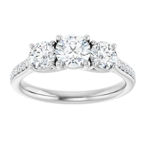 Three-Stone Engagement Ring Image 3 Raleigh Diamond Fine Jewelry Raleigh, NC