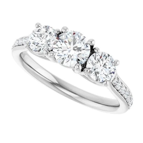 Three-Stone Engagement Ring Image 5 Raleigh Diamond Fine Jewelry Raleigh, NC