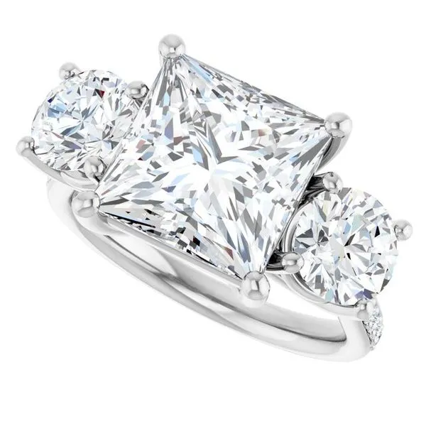 Three-Stone Engagement Ring Image 5 Raleigh Diamond Fine Jewelry Raleigh, NC